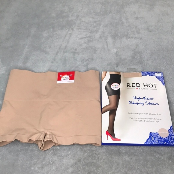 SpanxBoy Shorts and Red Hot  by Spanx Shaping Sheers Size Small New - Picture 1 of 11